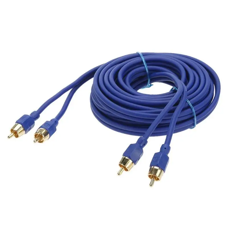 5 м OFC Позолоченный разъем RCA межблочный Hi-Fi кабель Шнур для автомобильной аудиосистемы dvd-плеер, домашний кинотеатр