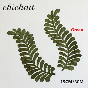 Green CHICKNIT модный разноцветный костюм вышивка золотой нитью цветок листья железо на заплатках CA58 - Цвет: Green