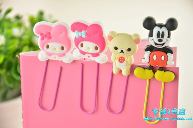 Cartoon stationery gift paper clip bookmarks Cute animals curvy pin four suits Hello Kitty bear | Канцтовары для офиса и дома