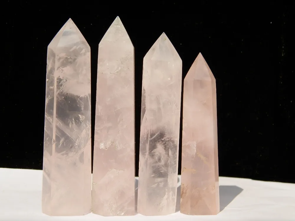 4 натуральные розовые кварцевые кристаллы для лечения точки/ | Дом и сад