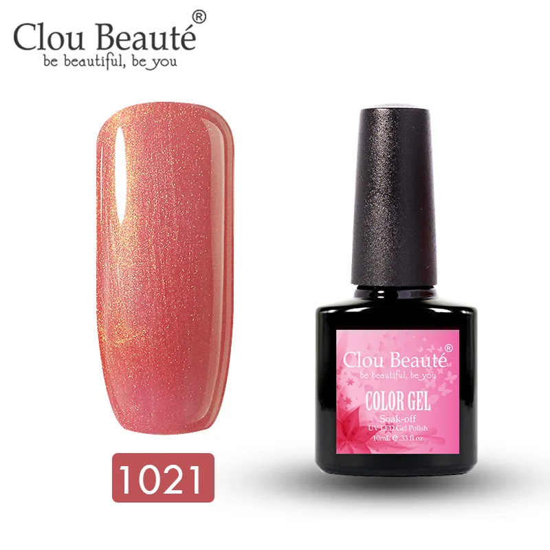 1021 Clou Beaute 10 мл Гель-лак УФ Гибридный долговечный впитывающий праймер Белый Коралл оранжевый маникюр ногтей художественный Гель-лак для ногтей - Цвет: 1021