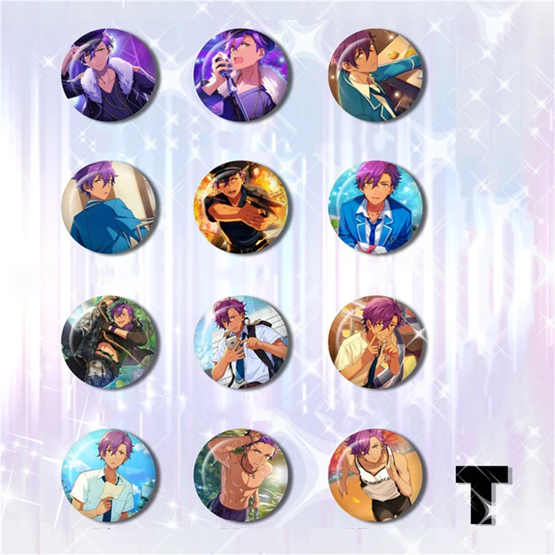 58MM Ensemble Stars Trick Shoufuku Ogres Tsukinaga Suou Tsukasa Koga Adonis Badge Brooch Backpack Brosche Broche |