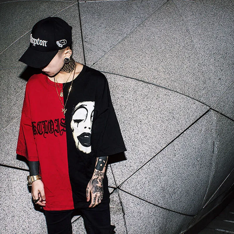 WXCTEAM джокер футболка Harajuku Ulzzang EXO Kris в том же стиле ДЖОКЕР Длинный Стиль