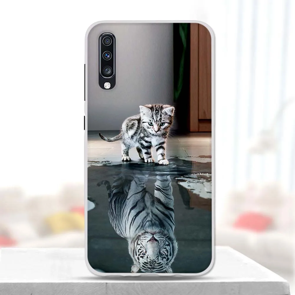 Чехол для Samsung Galaxy A70 защитная задняя крышка мягкий силиконовый милый чехол