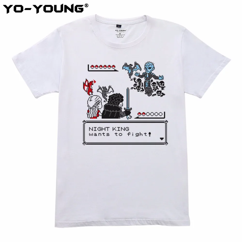 Йо-молодые мужские Футболки Игра престолов Джон Сноу бой ночной король дизайн