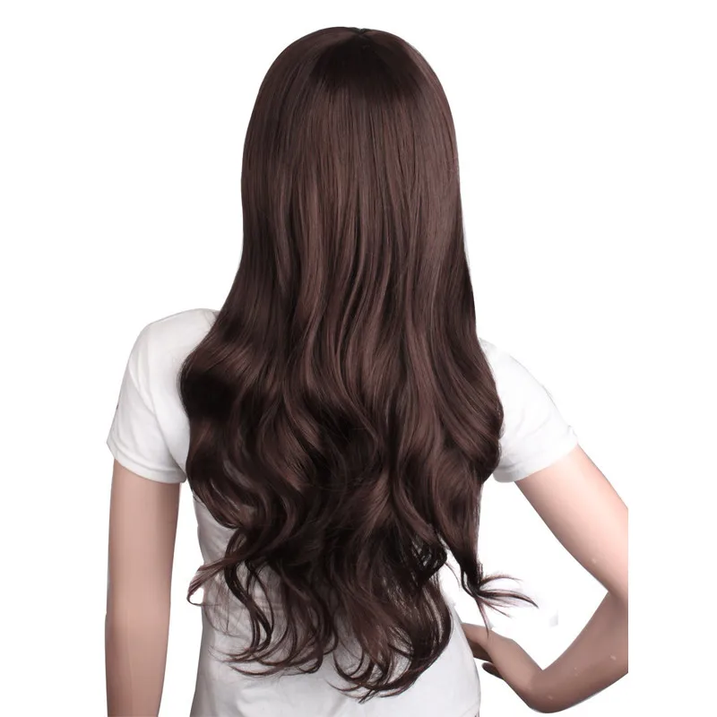 Dark Brown MapofBeauty Длинные свободные волнистые парики для женщин темно-коричневые Черные Серые волосы термостойкие синтетические волосы косплей парик - Цвет: Dark Brown