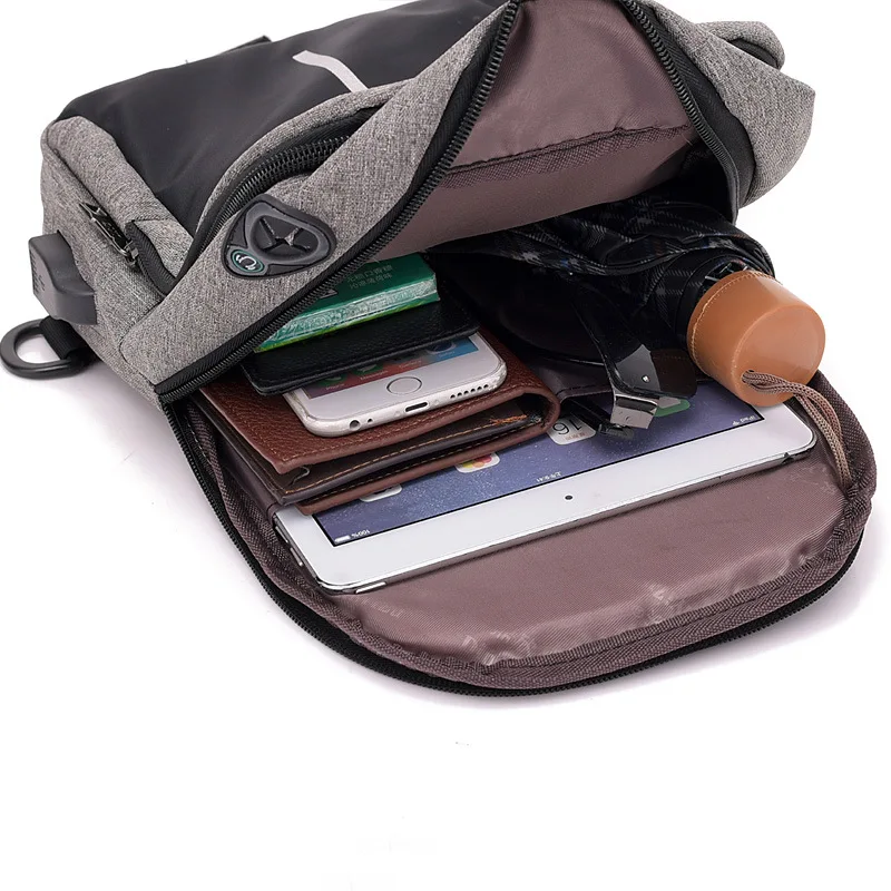 2018 USB Design Sling Bag Men Chest Pack Single Shoulder Strap Back Crossbody Bags Women Travel |