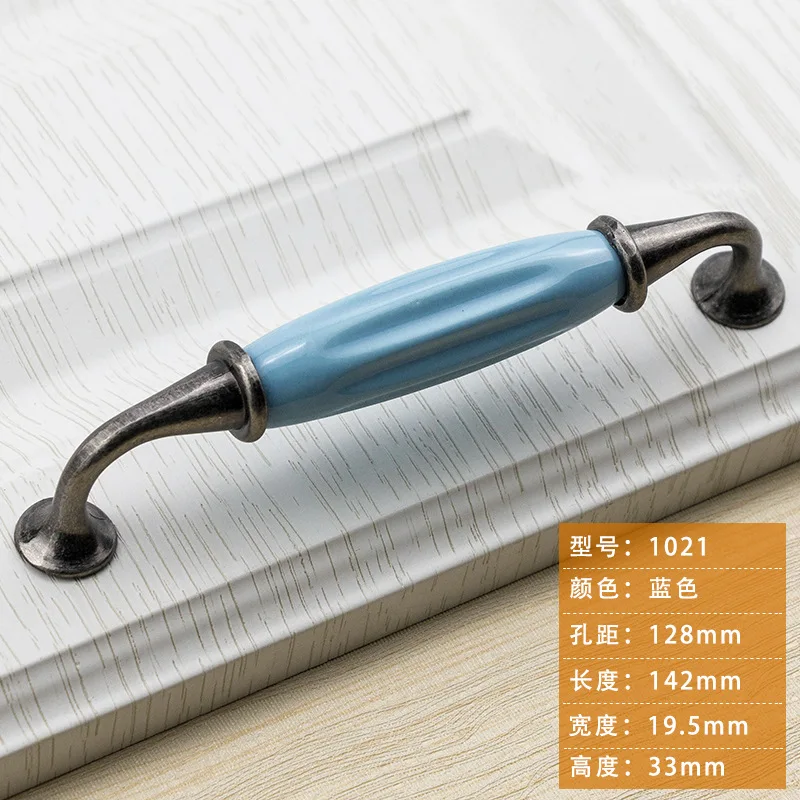 128mm hole spacing Ручки для шкафа, ручки для ящика и ручки для мебели, кухонная дверная ручка, керамические ручки и ручки, мультяшная ручка - Цвет: 128mm hole spacing
