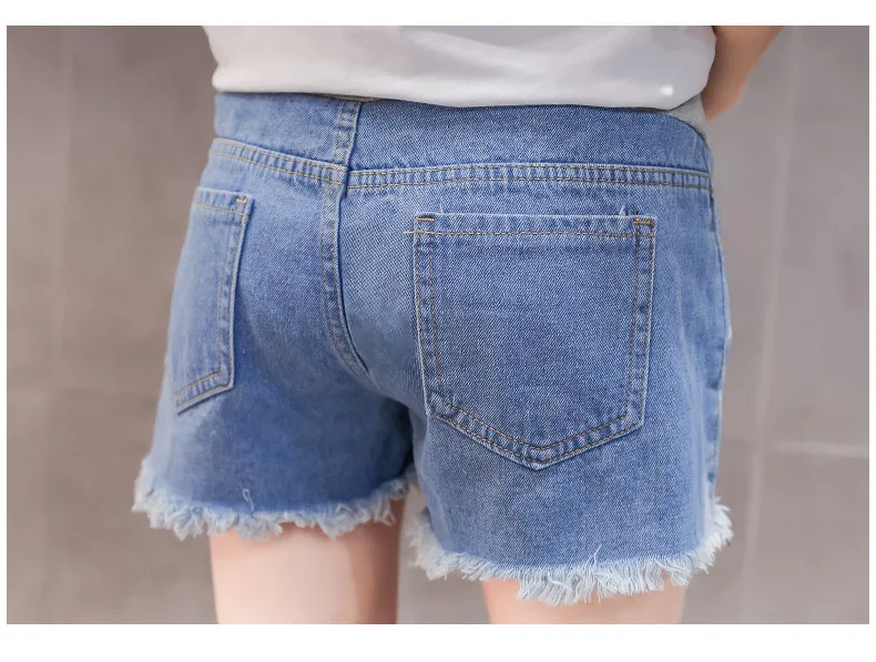 Новинка лета 2018 модные тонкие джинсовые шорты для беременных джинсовая одежда