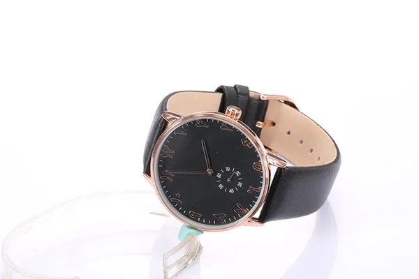Черные розовые золотые часы Chrono Second Hand мужские часы