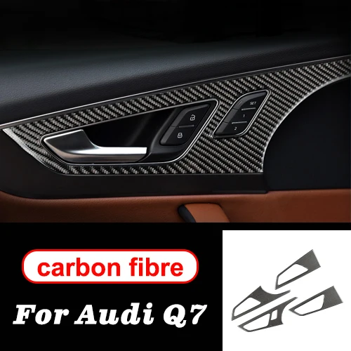 Door Panels B Аксессуары для Audi Q7 LHD RHD автомобильный Стайлинг интерьерные наклейки из углеродного волокна Дверная панель рулевого колеса украшение - Название цвета: Door Panels B
