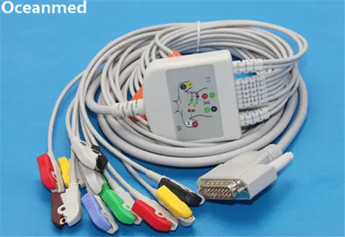 Nihon Kohden 9130 совместимый кабель для ЭКГ 10 проводов захвата/зажима IEC 12 канальный