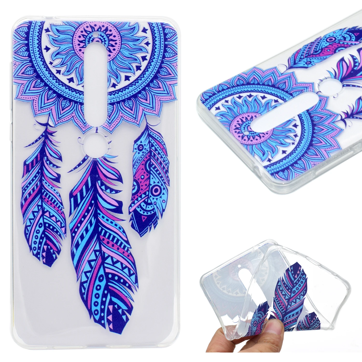 Luxury Marble Lace Flower Tower Case For Nokia 6 2018 Shockproof Silicone Soft Transparent TPU Cover sFor 7 Plus Capa |