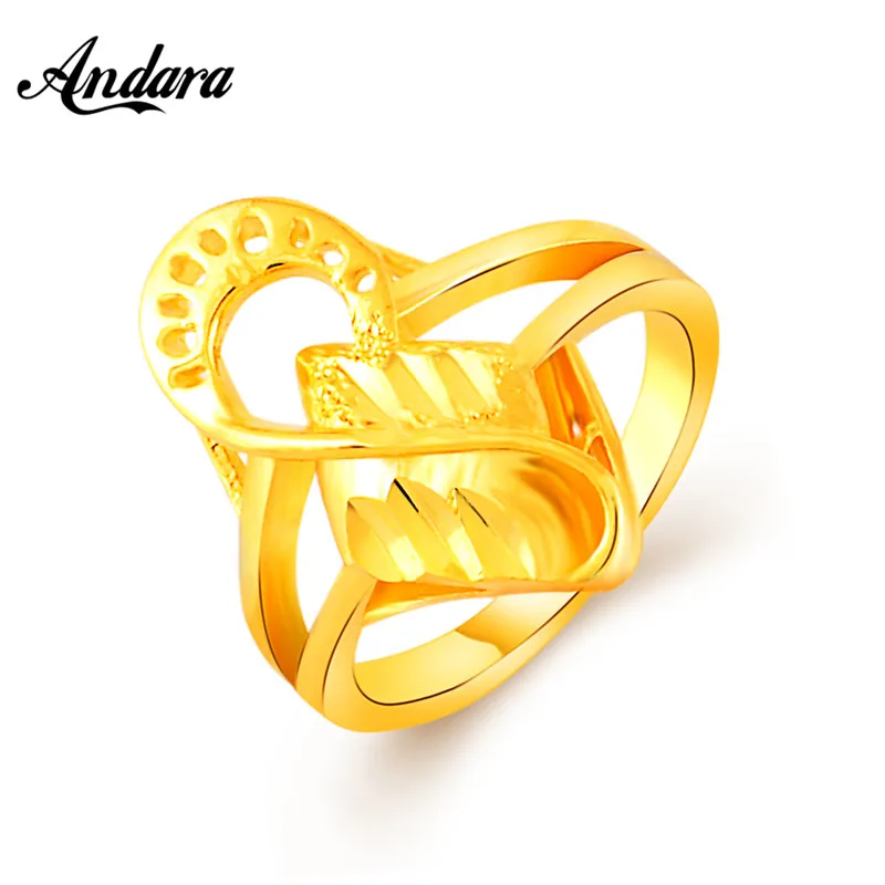 Горячая новинка 2018 модные золотые кольца 24 к золотого цвета ювелирные изделия