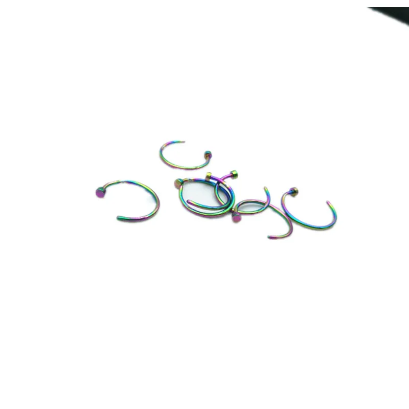 Цветные кольца для носа из нержавеющей стали радужные Украшения тела|Украшения