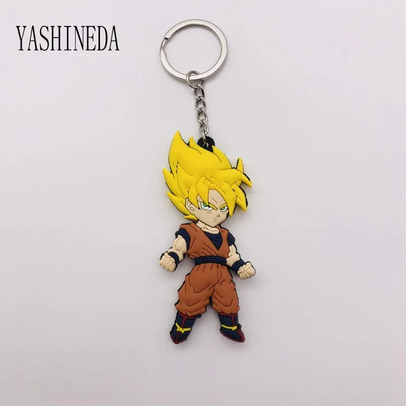1001-A8 10 шт. мягкий силиконовый брелок с надписью Dragon Ball ПВХ Goku Vegeta аниме Рисунок 3D двухсторонний брелок для ключей детский брелок подарок - Цвет: 1001-A8