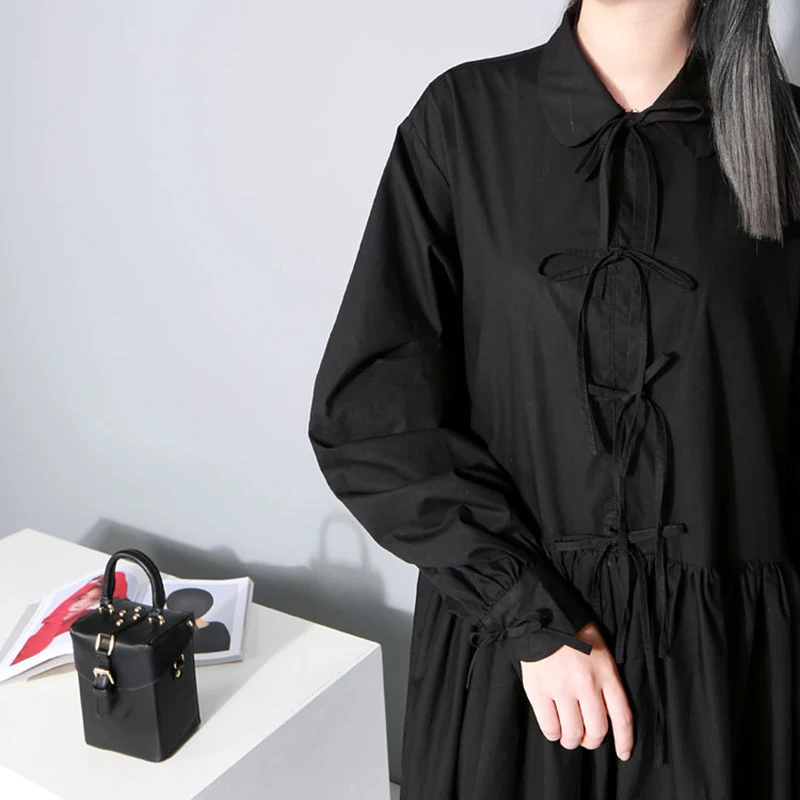 Chicever большой Размеры Кружево туника миди платье-рубашка Для женщин осень 2017