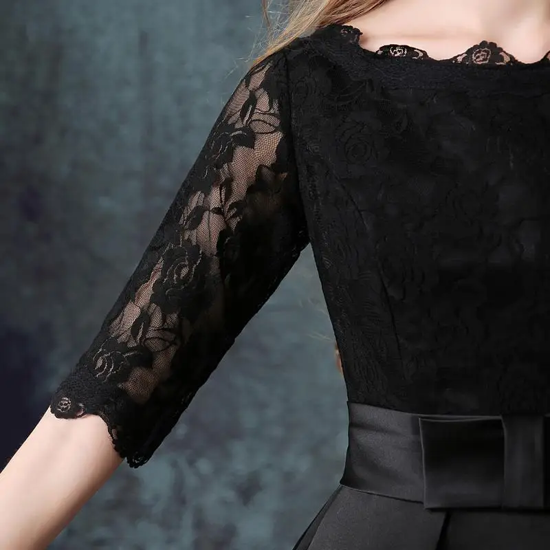 Новый бренд 2016 черное кружево половина короткие коктейльные платья sexy мини совок