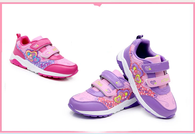 Дышащая Спортивная обувь для девочек Детские кроссовки с цветочным рисунком