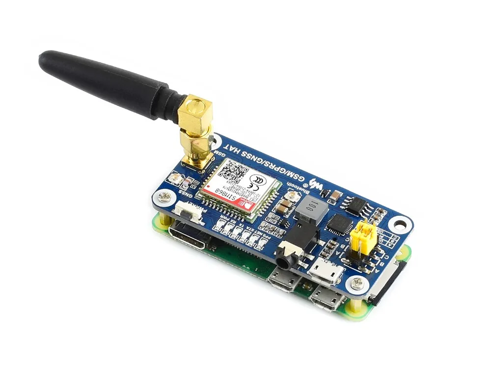 GSM/GPRS/GNSS/Bluetooth 3,0 шляпа для 2B/3B/3B+/Zero W, поддержка SMS, телефон, электронная почта, встроенный USB в UART конвертер