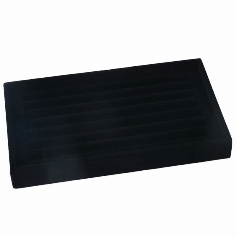 black 1 шт. фиолетовая шкатулка для украшений серьги кольца DisplayJewelry подставка держатель стойка витрина для кольца серьги ожерелье лоток - Цвет: black