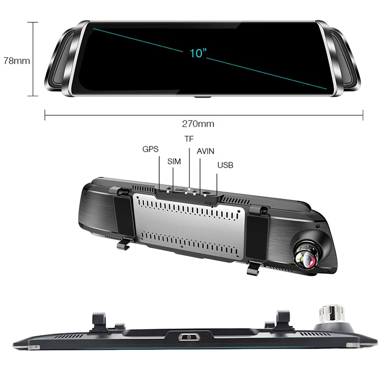ANSTAR видеорегистратор Full HD 1920x1080 DVR 3 в 1 4G ADAS зеркало заднего вида камера WIFI GPS