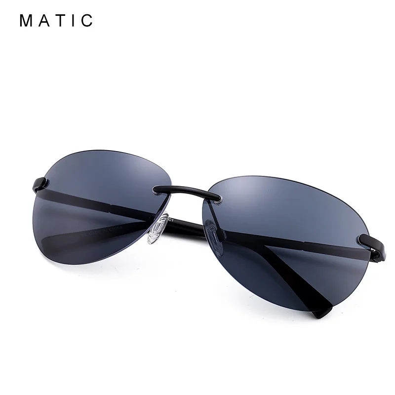 MATIC Driver коричневые поляризованные солнцезащитные очки авиаторы без оправы для
