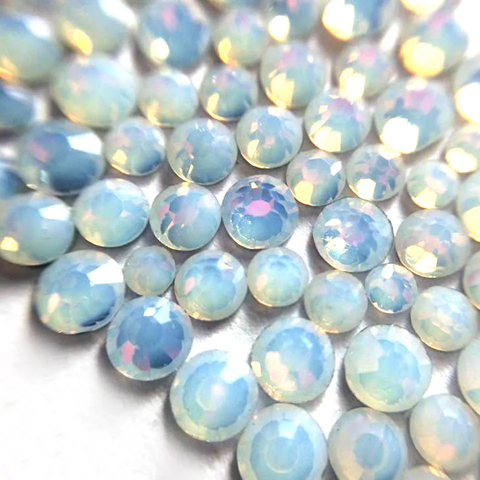 Кристаллы белого цвета стразы с опалом для ногтей на ногтях опаловые стеклянные