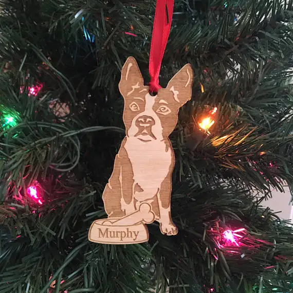 Рождественское украшение Boston Terrier *** персонализированное для любимых собак