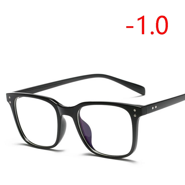 Myopia 100 1,56, асферические линзы, очки по рецепту, для женщин и мужчин, Ретро стиль, Rice Nail TR90, квадратные очки для близорукости, черная оправа, 0~-4,0 - Цвет оправы: Myopia 100