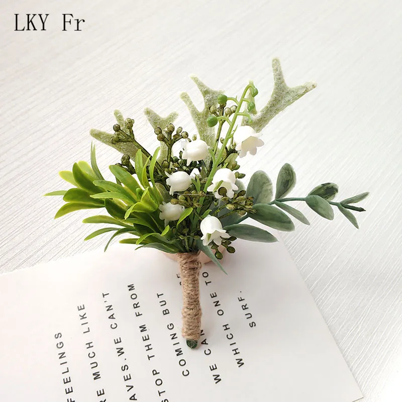 B Corsage Бутоньерка для мужчин свадебные шелковые корсажи бутоньерки цветок искусственные растения зеленые Пуговицы Свадебные планеры свадебные аксессуары - Цвет: B Corsage