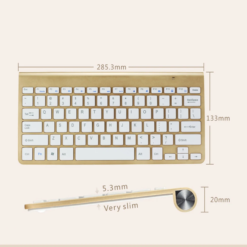 Ультратонкая беспроводная клавиатура Zienstar 2 4G для Ipad MACBOOK ноутбука ПК и планшета