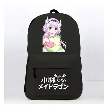 Японский стиль аниме Miss Kobayashi's Dragon Maid Kobayashi-san Chi no Maid Dragon милый женский мужской черный рюкзак школьные сумки - Цвет: 1