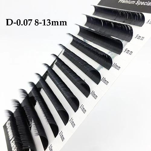 CrownLASH черный 0,05, 0,07 0,10, 0,15, 0,20, 0,25 наращивание ресниц C D 8-13 мм) бусины типа «жемчужины», перламутровый цвет, Размеры Европейский Стандартный Вьющиеся - Длина: 8to13mm