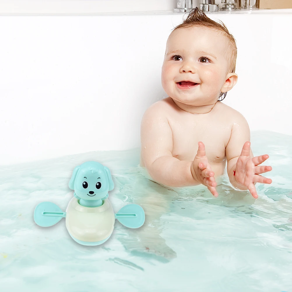 

Baby Bath Toys Funny Innovative Clockwork Puppy Rowing Bath Toy Children Bathroom Paddling Puppy Rowboat Bathing Water Toy