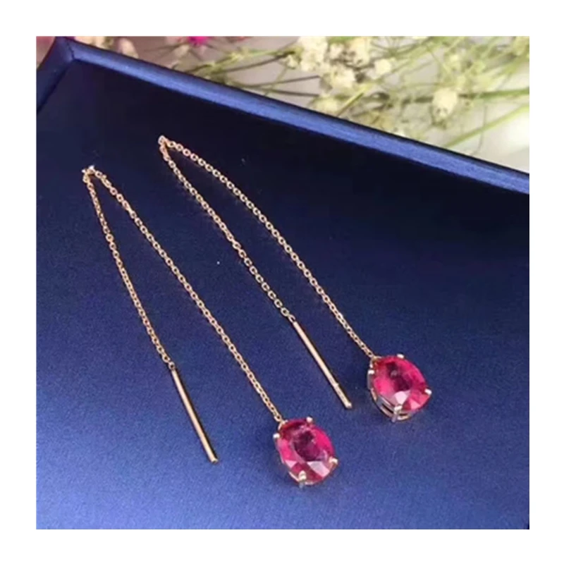 Женские серьги-подвески Procogem серьги из натурального рубина 1 06ct * 2 ювелирные