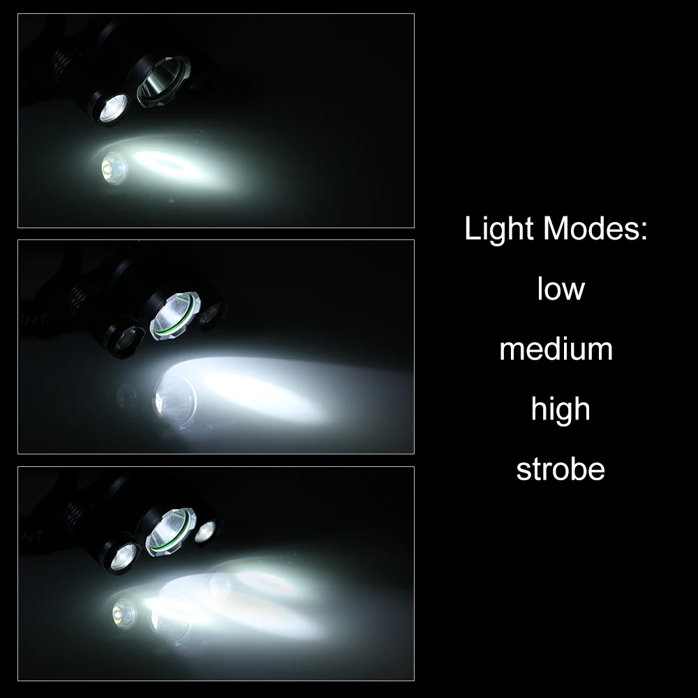 

Portable Headlight mini 3-heads LED Headlamp USB Rechargeable Camping Head lamp Fishing headlight flashlight torch Night Light