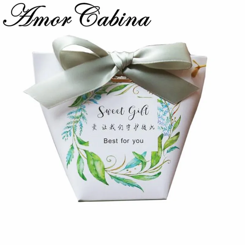30pcs European small fresh forest leafy flamingo romantic wedding like candy box party gift chocolate bag | Дом и сад