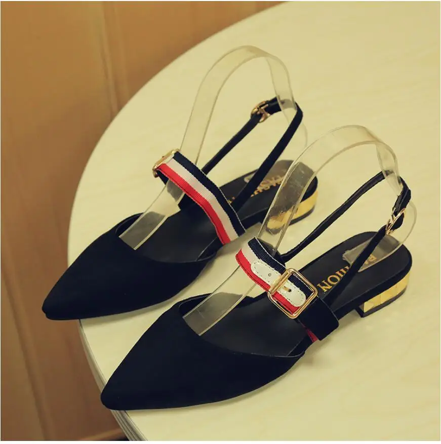 Spring 2019 Flat Women's Shoes Pointed Toe Shallow Buckle women Casual shoes woman K744 | Обувь