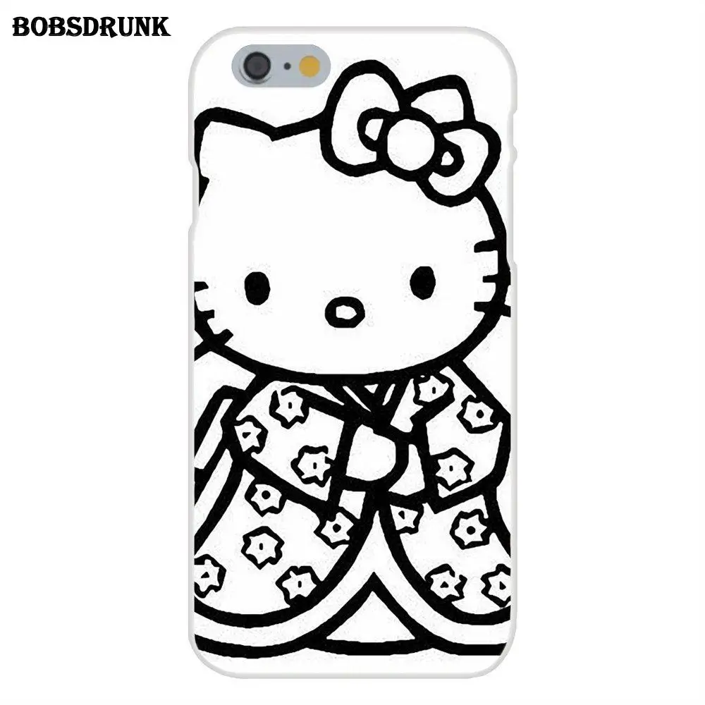 Мягкий ТПУ чехол для мобильного телефона hello kitty с милыми мультяшными узорами для Apple iPhone 4 4S 5 5C SE 6 6S 7 8 Plus X - Цвет: as picture