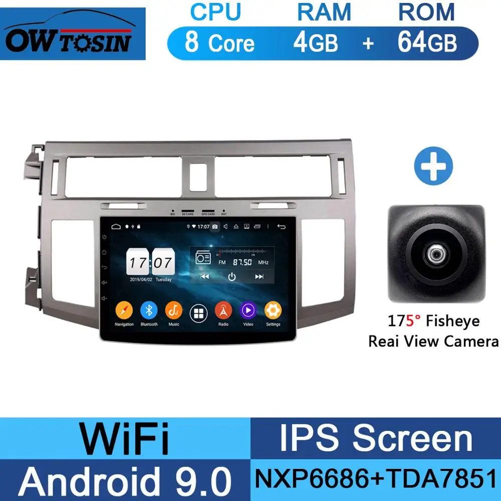 " ips 8 Core 4G Оперативная память 64G Встроенная память Android 9,0 автомобиль dvd-радио GPS для Toyota Avalon 2005 2006 2007 2008 2009 2010 DSP CarPlay попугай BT - Цвет: 64G Fisheye Camera