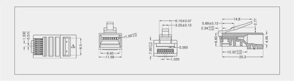 RJ45 8P8C разъем Cat5e цветной сетевой кабель кристальная головка Чистый медный с золотым покрытием разъем компьютера Ethernet сетевой адаптер 100 шт