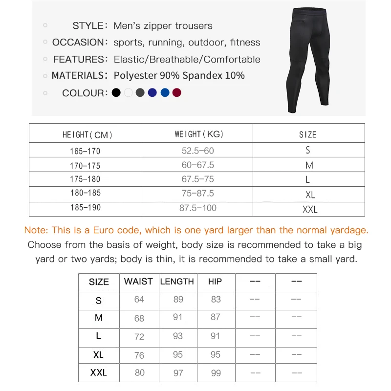 

Fanceey Zipper Pocket Gym Pants Compression Men Quick Dry Jogging Gym Fitness Clothing Training Sport Trouser Running leggings