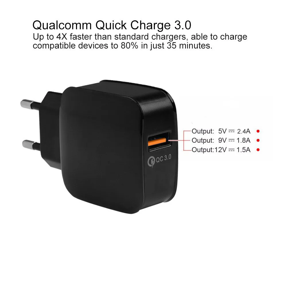CRDC Usb телефон Зарядное устройство Quick Charge 3 0 Smart Travel быстро ЕС США адаптер для IPhone X 8
