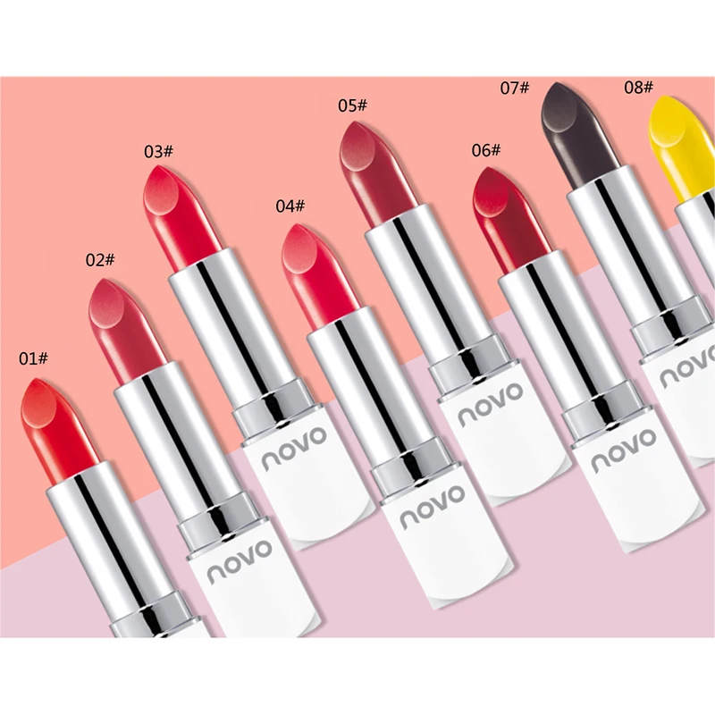 Novo 8 расцветок матовая помада длительный увлажняющий шелковистой Nude Lip Stick макияж