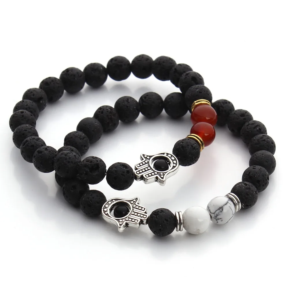 Браслет из натурального черного камня 8 мм|lava bead bracelet|mala braceletbead bracelet |