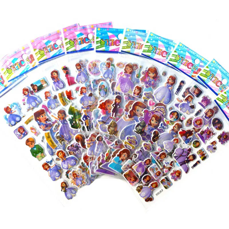 3D наклейки с пузырьками Мультяшные животными для девочек машины кошки щенка коня