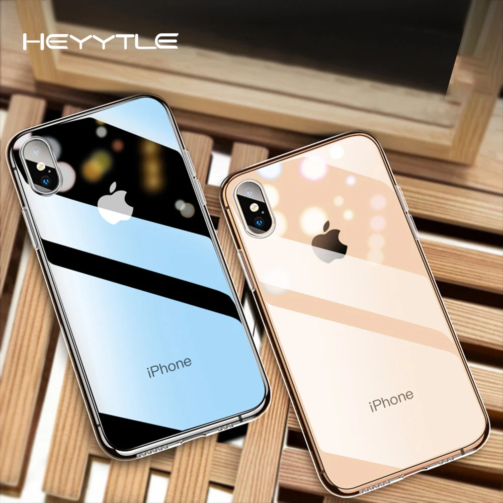 Heyytle ультра тонкий прозрачный чехол для телефона iPhone 8 7 6 6s Plus X XS max XR s 8Plus Мягкий