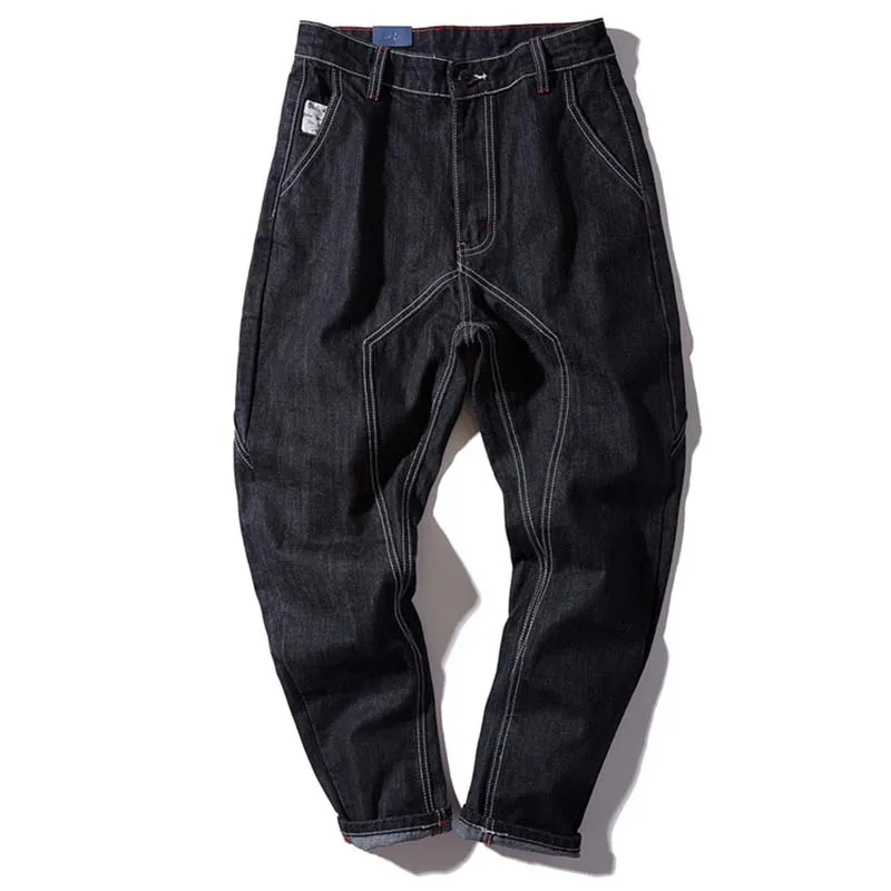 Мужские шаровары в стиле хип хоп черные свободные мешковатые хлопковые