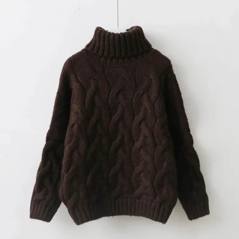 Pullover Turtleneck Sweater Women Winter Cashmere Thick Jumper Korean Loose Knitted Clothes For Girl Causal Femme | Женская одежда